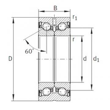 15 mm x 45 mm x 25 mm  INA ZKLN1545-2RS DBB, DFF, DBT, DFT, DTT, rodamientos de precisión Quadruplex