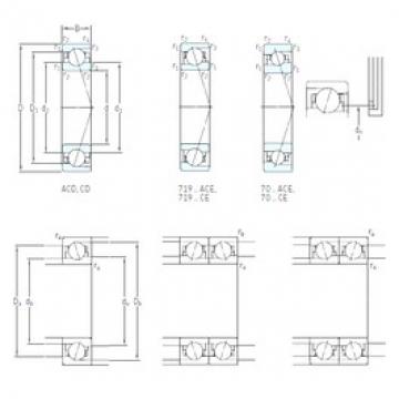 70 mm x 110 mm x 20 mm  SKF 7014 ACB/HCP4A DBB, DFF, DBT, DFT, DTT, rodamientos de precisión Quadruplex