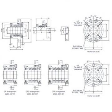 NSK WBK30DFD-31 DBB, DFF, DBT, DFT, DTT, rodamientos de precisión Quadruplex