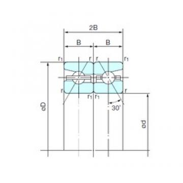 110 mm x 170 mm x 27 mm  NACHI 110TAH10DB ACTBB sellado para rodamiento de soporte de tornillo de bola