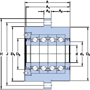 SKF FBSA 209/QFC DBB, DFF, DBT, DFT, DTT, rodamientos de precisión Quadruplex