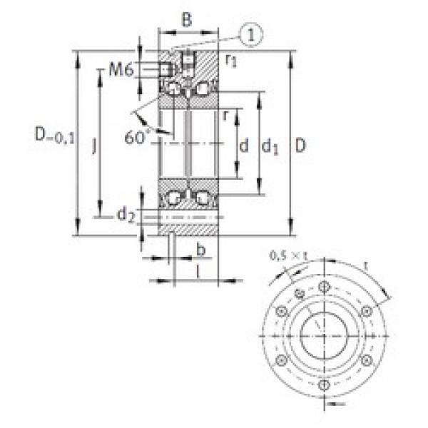 25 mm x 75 mm x 28 mm  INA ZKLF2575-2RS Grease-lubricated sealed Rodamientos de bolas de contacto angular de alta velocidad #1 image